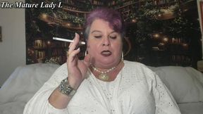 Mirror my smoking, receive my ashes, and learn a little about The Mature Lady L, natural born FemDom, casual smoking and human ashtray using you, BTS, mature smoking Lady