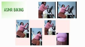 ASMR BIKING IN STRAWBERRY ICE CREAM TOP AND CHOCOLATE CORDUROY PANTS