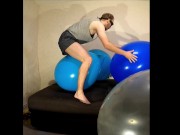 blowing up some ballons and ride them