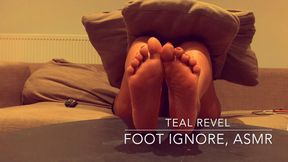 TEAL REVEL - ASMR Foot Torment Ignore: Black Domme Scrapes Soles on Table, Camera Shaking