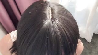 point of view HEAD. Blowing huge penis POV deep throat rough fellatio