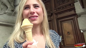 GERMAN SCOUT - Crazy Blonde Teen Lindsay Seduce to Fuck after Public Agent Casting