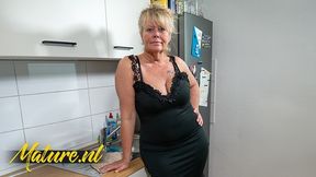 Curvy German Granny Kiki Masturbates In The Kitchen