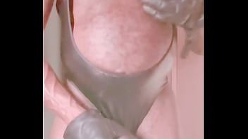 Hot Latex Singlet Muscle Flex Precedes Bate Bust