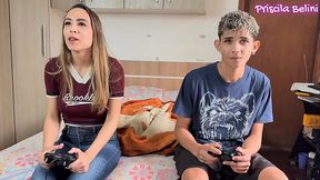 White stepmom leaves, stepbrother's cock gets young step sis