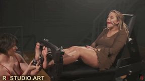 Double Tickling Party - Annabelle and Volchenok in Stocks + Bonus Double Hogtie (FULL HD MP4)
