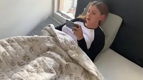 Busty stepsis catches bro watching porn; he joins in to distract her