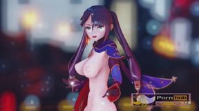Virgin Genshin Impact Mona gets her ass licked and cries out loudly