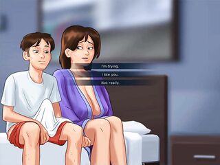 Summertime Saga: StepMom Caught Her StepSon Jerking Off, And That Babe Let Him Finish On Her Large Melons-Ep 173