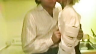 Attractive blonde woman takes it from behind in bed