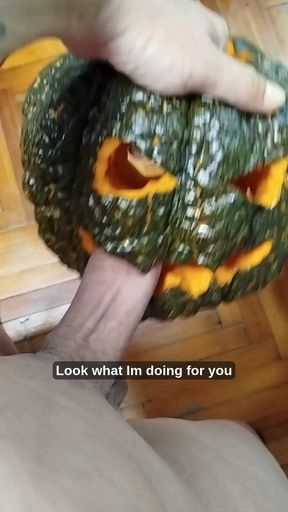 Fucking a pumkin for halloween