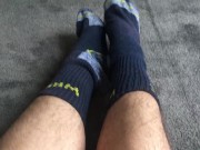 Home from work straight to sniffing my socks & worshiping my own sweaty tasty feet - MANLYFOOT 🤤 🧦