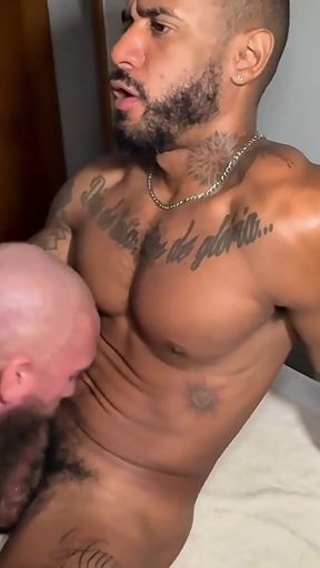 Hairy Bear Gives Sensual Massage to Hot Muscular Brazilian - Ends in Hot Fuck   Clip 1
