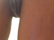 Up in the air shower masturbation cumshot