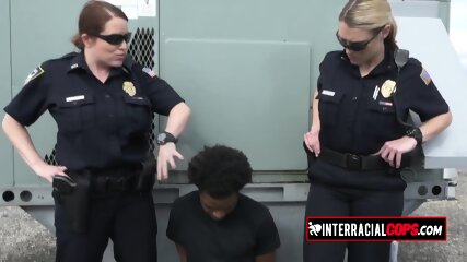White ass bitch is riding a huge black cock on the rooftop!