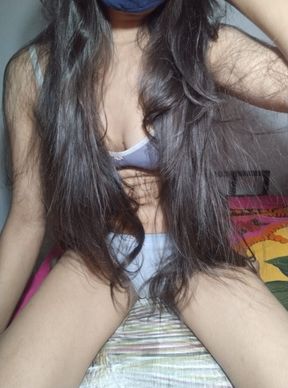 Wife solo showing masterbating