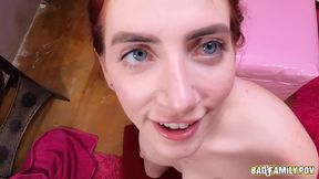 BadFamilyPOV - Aria Carson teases her stepfather with her curvy body before giving him a sloppy blowjob