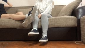 TAKING HER STINKY SOCKS AND GYM SHOES TO TRASH - MP4 HD