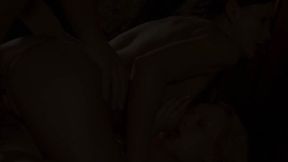 Busty MILF takes big shaft while face sitting beauty gives blowjob