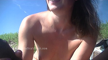 Cuck finds BBC on the beach Fucking a MILF and jerks off