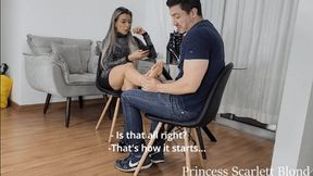 Princess Scarlett Blond - Tinder date gone wrong EP 1 - Bratty Scarlett teaches jerk a lesson - FOOT WORSHIP - HUMILIATION - FOOT DOMINATION - HIGH HEELS - TOE SUCK - BOOTS - SOLES - VINYL - FOOT HUMILIATION - (FOR MOBILE DEVICES)