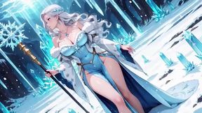 Silver-haired Ice Mage in a Crystal Hall! Casting Magic While Looking Effortlessly Cold, yet Her Lips Are Trembling