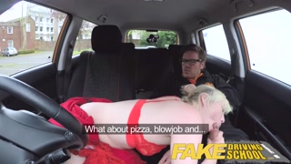 Fake Driving School Students squirting shaven pussy gets spunked on