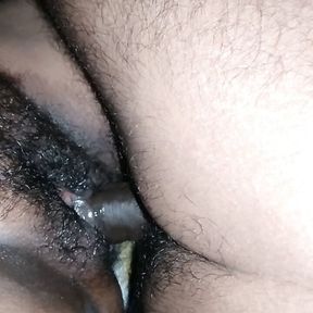 Fucked my wife&rsquo;s hairy pussy with creampie.