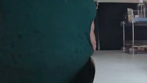 SSBBW Belly on Desk and Hairy Armpits