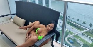 I masturbate in front of all my neighbors watching on the balcony. I love getting nasty!