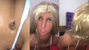fiquei sozinha ca loira sacada da minha inteada ( sex toy ) ( sex doll )