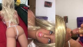 fiquei sozinha ca loira sacada da minha inteada ( sex toy ) ( sex doll )