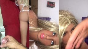 fiquei sozinha ca loira sacada da minha inteada ( sex toy ) ( sex doll )