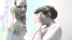 ”Lesbian BFFs kissing wild on casting”