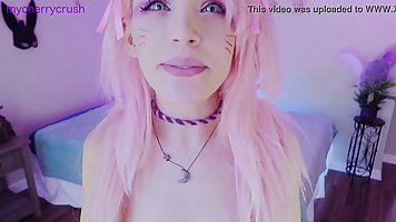 Cherry Crush is drilling her tight ass hole with a huge sex toy, on live cam