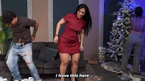 Merry Christmas: Skinny Latina MILF gets fucked by young man