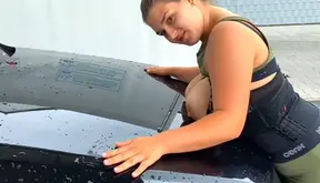 Car wash with Lena