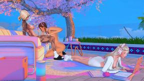 perverted futa mistress arranged hard anal sex and facefuck with stepsister (sims + anime hentai + sfm)