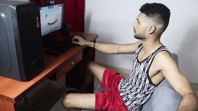 I teach my beautiful brunette friend how to play on the computer &mdash;  amateur sex