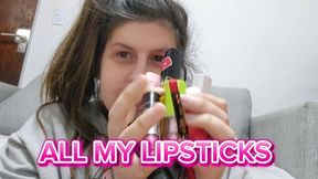 Testing All My Lipsticks in Front of You – Lip Fetish, Mouth Play, Seductive Lip Movements and Close Ups