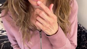 Step sis in see-through nightie gets facial cum in her mouth