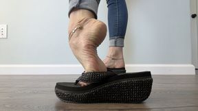 Platform Wedge Flip Flops Modeling & Walking