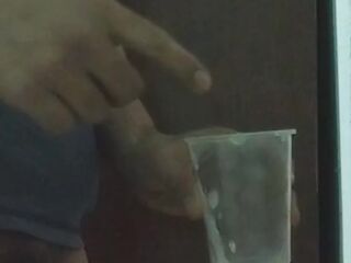 Cum in disposable cup