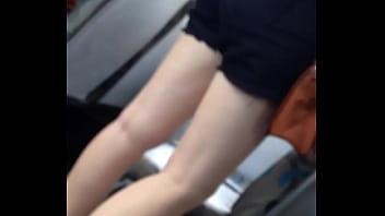 White teen with cute ass on bus