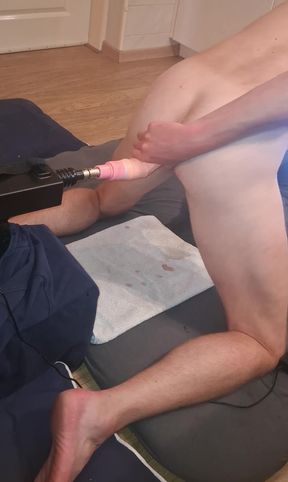 Extreme Hot Twink Gets His Ass Destroyed by Fuckmachine Orgasm Big Dildo