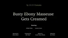 Busty ebony masseuse gets creampied after a sensual massage session