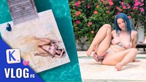 She only needs her XL Strap-on-me dildo to make herself cum - French Vlog Bali Pool KHALAMITE