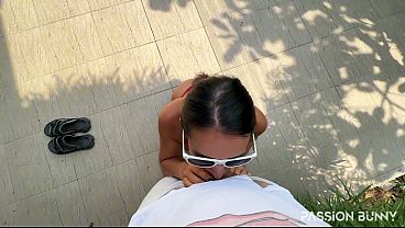 Risky blowjob and public pissing - almost caught by neighbors - PROMO VIDEO