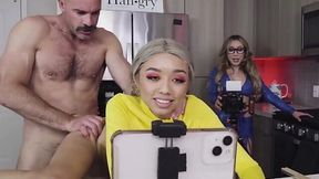 Influencer stepdaughter and stepmother are freeuse toys for stepdad