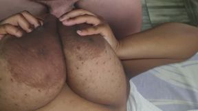 New Model ! Giant boob fat areolas Nancy55GG gets tit fucked in reverse pov 4k